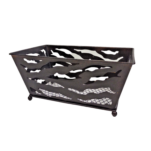 VTG Perfume Gift Basket Vanity Storage Bronzed Metal Cut Outs Ornate Regency 9" - Picture 9 of 9